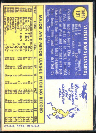 1970 Topps - #191 Vicente Romo