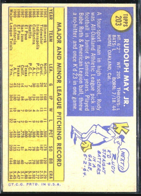 1970 Topps - #203 Rudy May