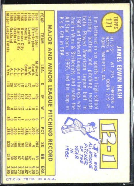 1970 Topps - #171 Jim Nash