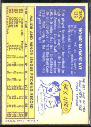 1970 Topps - #139 Rich Nye