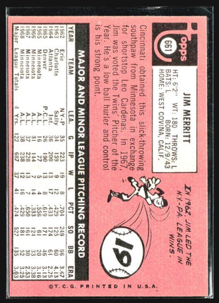 1969 Topps - High # #661 Jim Merritt