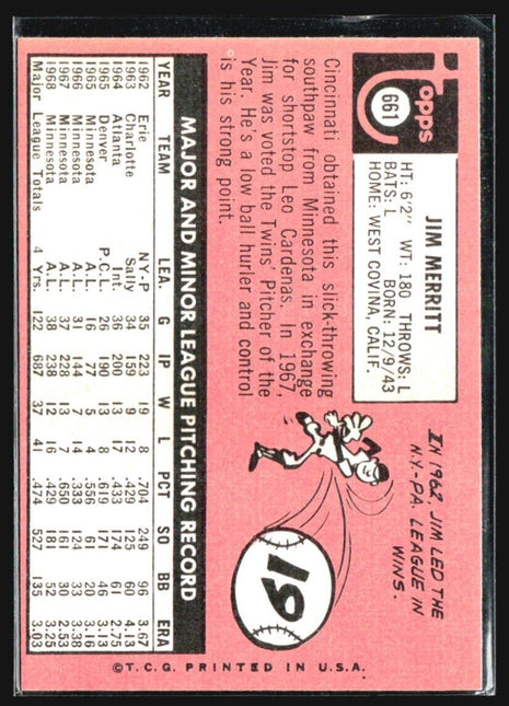 1969 Topps - High # #661 Jim Merritt