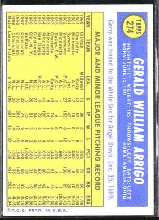 1970 Topps - #274 Gerry Arrigo