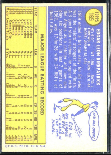 1970 Topps - #165 Ed Kirkpatrick