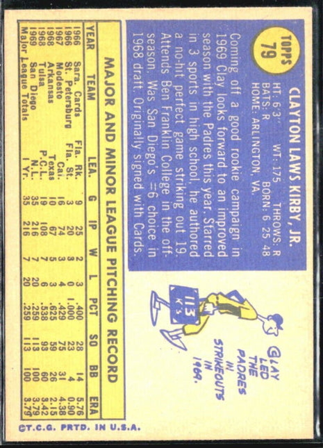 1970 Topps - #79 Clay Kirby