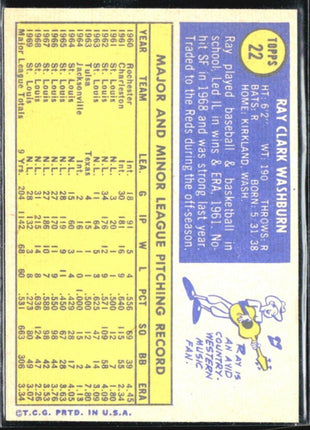 1970 Topps - #22 Ray Washburn