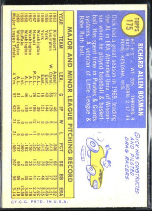 1970 Topps - #175 Dick Bosman