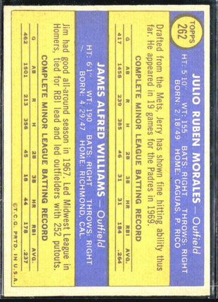 1970 Topps - 1970 Rookie Stars #262 Jerry Morales, Jim Williams (RC)