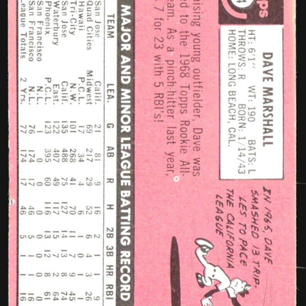 1969 Topps - #464 Dave Marshall (RC)