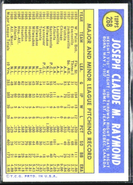 1970 Topps - #268 Claude Raymond