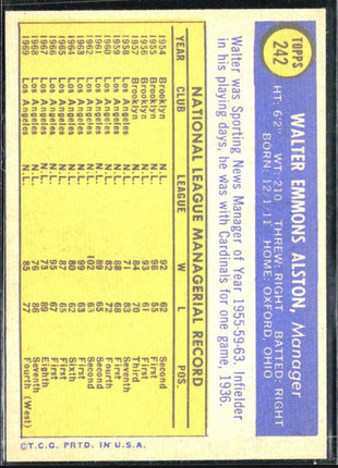 1970 Topps - #242 Walter Alston