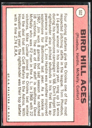 1969 Topps - High # Tom Phoebus, Jim Hardin, Dave McNally, Mike Cuellar #532