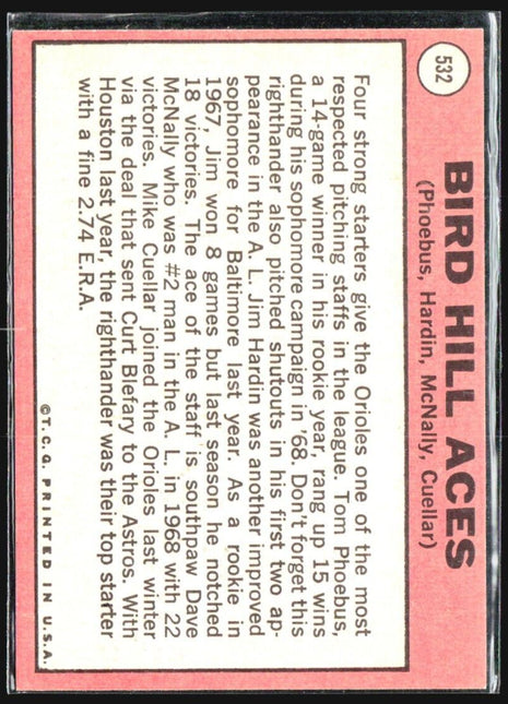 1969 Topps - High # Tom Phoebus, Jim Hardin, Dave McNally, Mike Cuellar #532