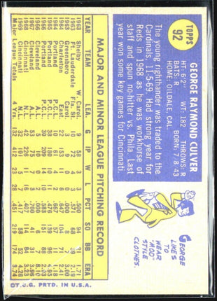 1970 Topps - #92 George Culver