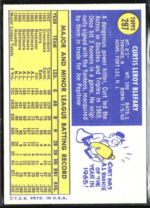 1970 Topps - #297 Curt Blefary