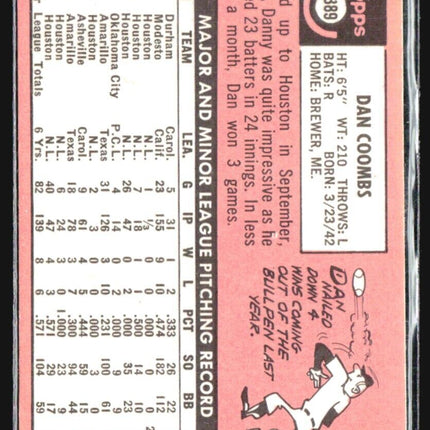 1969 Topps - #389 Danny Coombs