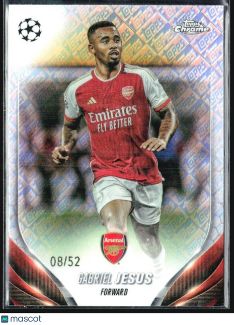 2023-24 Topps Chrome UEFA Club Competitions - #40 Gabriel Jesus Logofractor /52