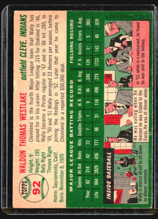 1954 Topps - #92 Wally Westlake