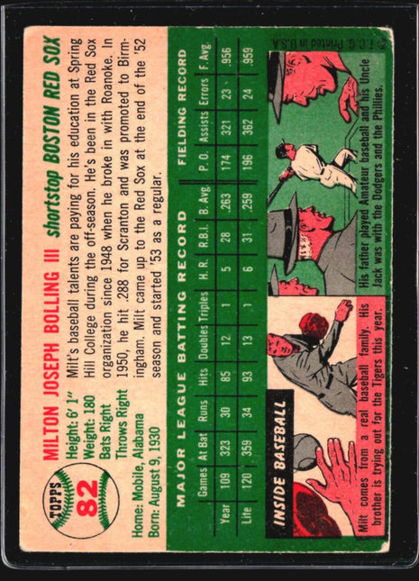 1954 Topps - #82 Milt Bolling