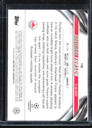 2023-24 Topps Chrome UEFA- #118 Amankwah Forson (RC) Green /275