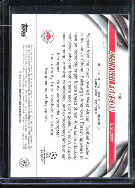 2023-24 Topps Chrome UEFA- #118 Amankwah Forson (RC) Green /275