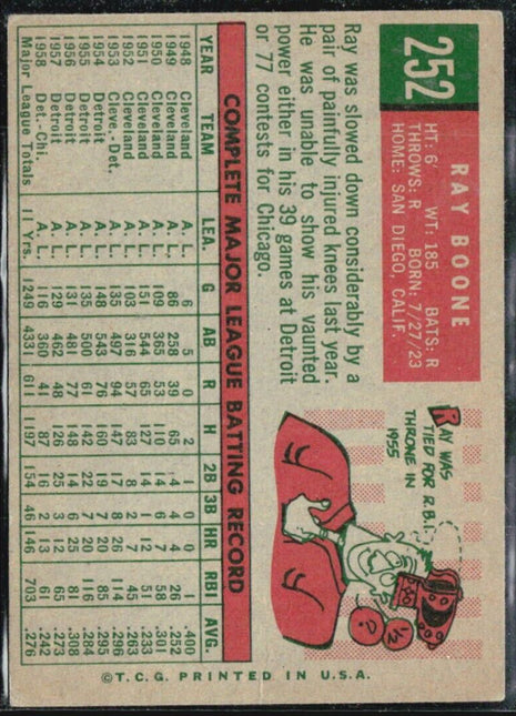 1959 Topps - grey back #252 Ray Boone