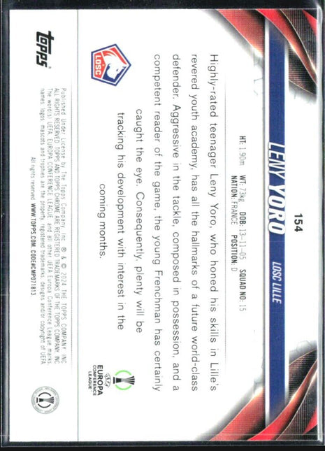 2023-24 Topps Chrome UEFA Club Competitions - #154 Leny Yoro (RC)