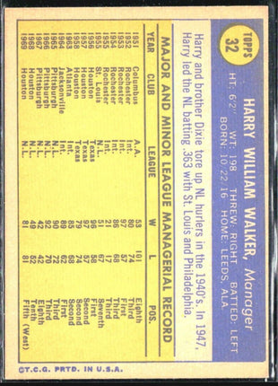 1970 Topps - #32 Harry Walker