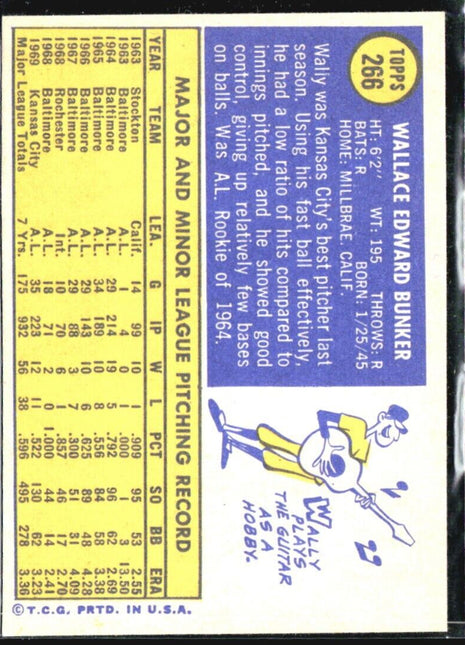 1970 Topps - #266 Wally Bunker