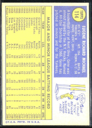 1970 Topps - #114 Gene Michael