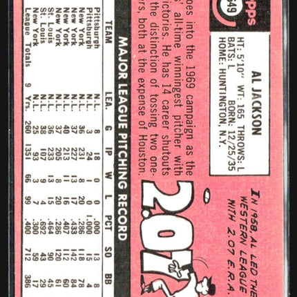 1969 Topps - High # #649 Al Jackson