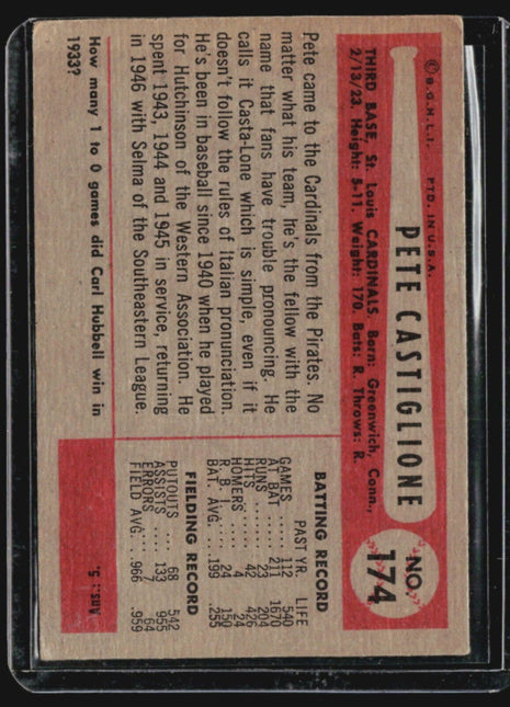 1954 Bowman - #174 Pete Castiglione