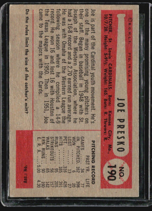 1954 Bowman - #190 Joe Presko