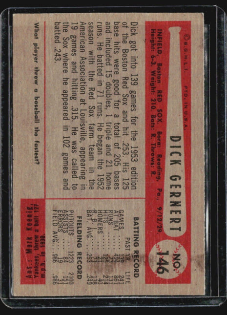 1954 Bowman - #146 Dick Gernert