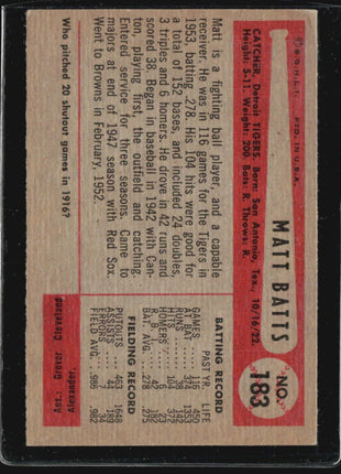 1954 Bowman - #183 Matt Batts