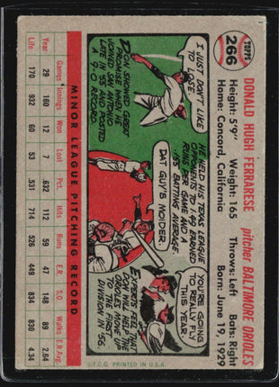 1956 Topps - #266 Don Ferrarese