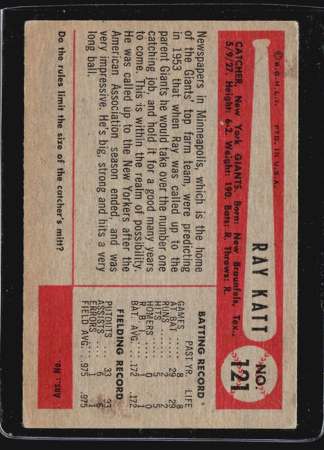 1954 Bowman - #121 Ray Katt (RC)