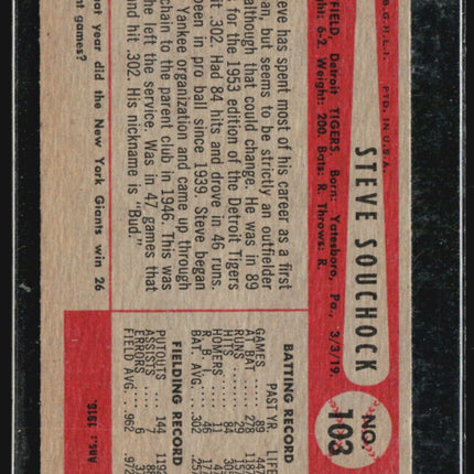 1954 Bowman - #103 Steve Souchock