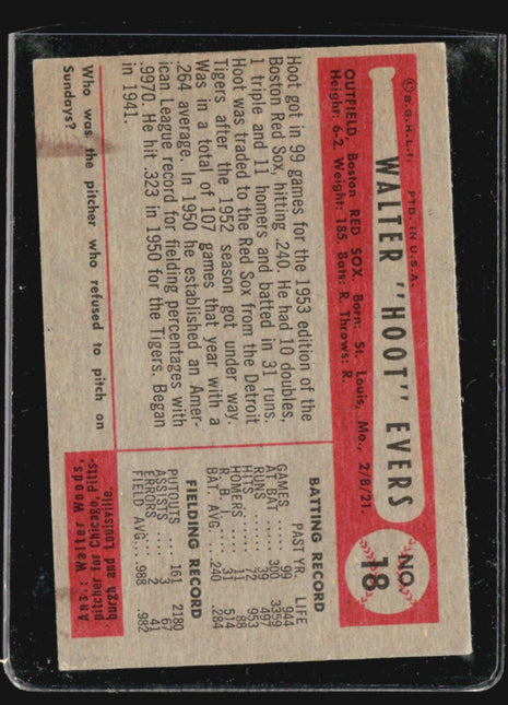 1954 Bowman - #18 Hoot Evers