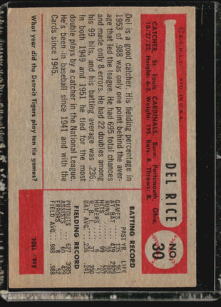 1954 Bowman - #30 Del Rice