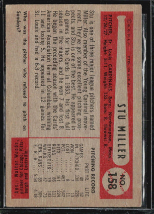 1954 Bowman - #158 Stu Miller