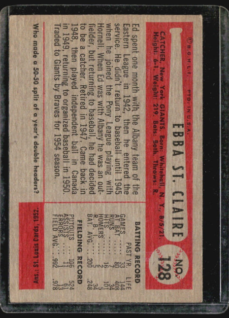 1954 Bowman - #128 Ebba St. Claire