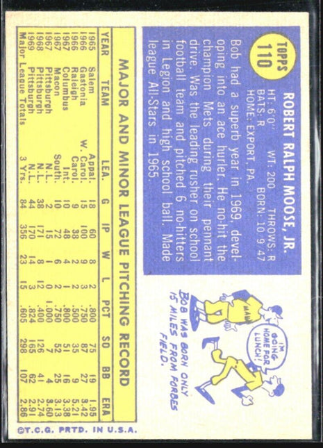 1970 Topps - #110 Bob Moose
