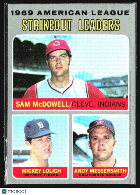 1970 Topps #72 Sam McDowell Mickey Lolich Andy Messersmith