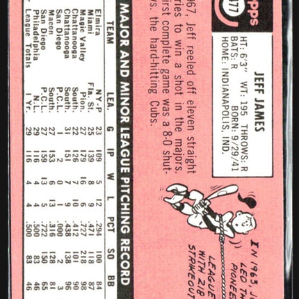 1969 Topps - #477 Jeff James (RC)