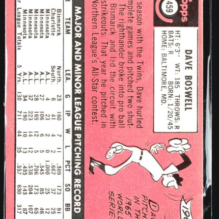 1969 Topps - #459 Dave Boswell