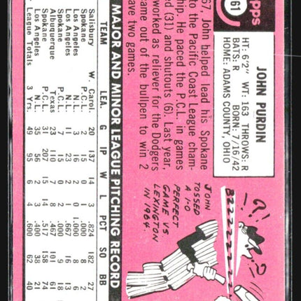 1969 Topps - #161 John Purdin