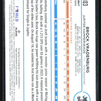 2024 Topps Pro Debut - Auto #PD-103 Brock Vradenburg (AU, RC)