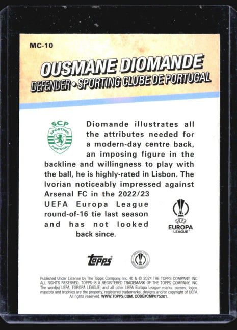 2023-24 Topps Merlin Chosen Ones Ousmane Diomande Rc #MC-10