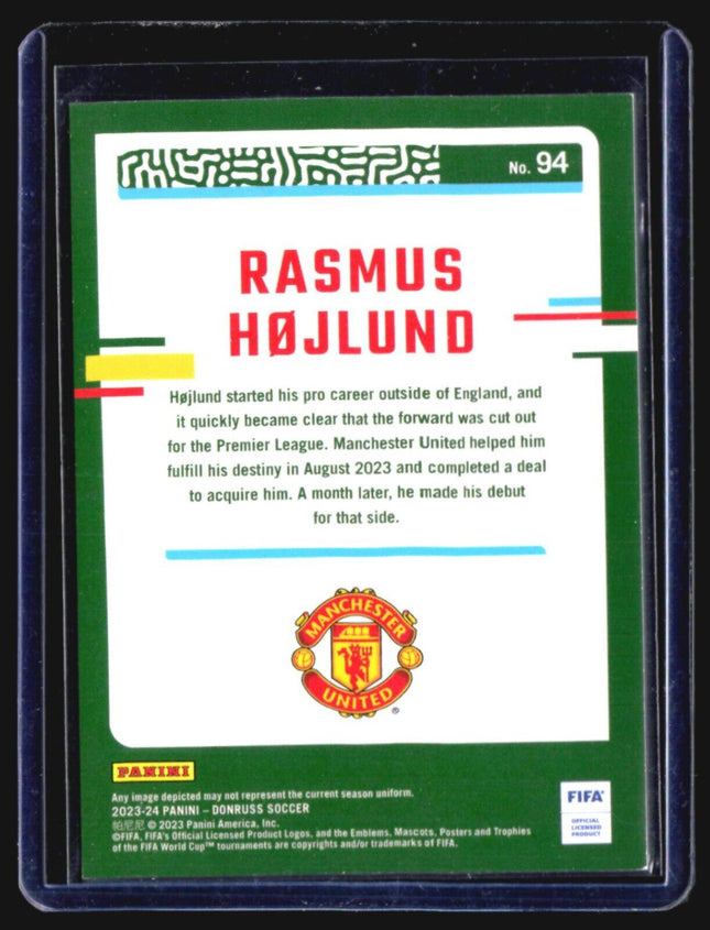 2023-24 Panini Donruss FIFA - #94 Rasmus Hojlund Purple /25